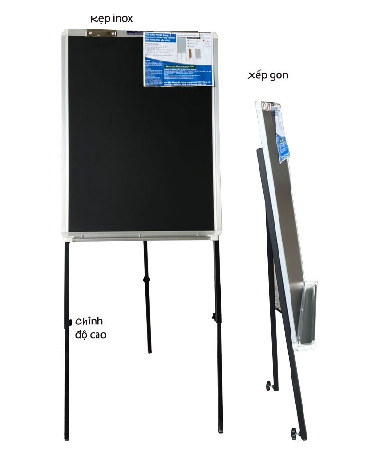 Bảng Flipchart 3 chân viết phấn màu đen