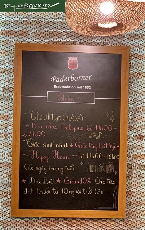 Backboard for menu
