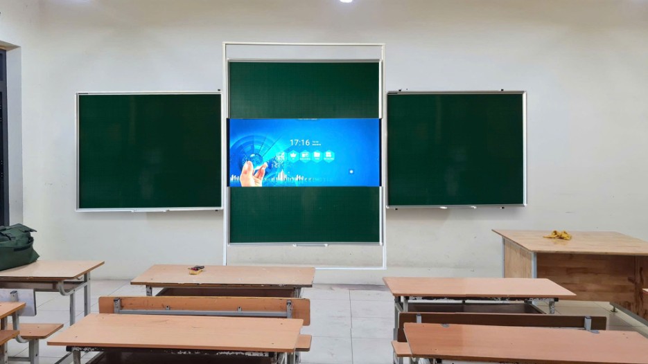 Bảng trượt đứng nguyên khối kết hợp TV / Bảng thông minh