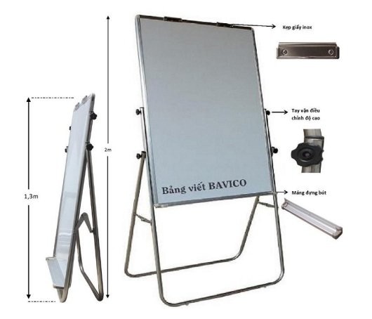 Bảng Flipchart có từ Greenlam viết bút lông cao cấp chân inox
